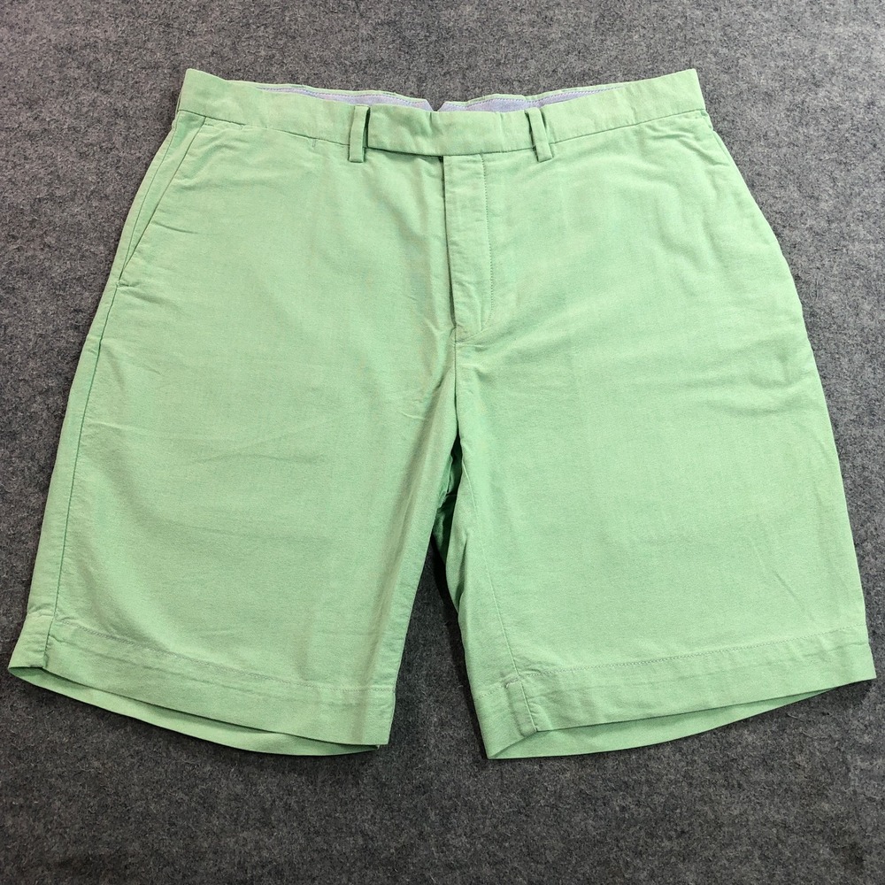 Polo Ralph Lauren Mens Shorts 34 Green Flat Front Oxford Cotton Classic